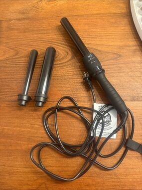 3-Piece Black Interchangeable Curling Wand Set for Women